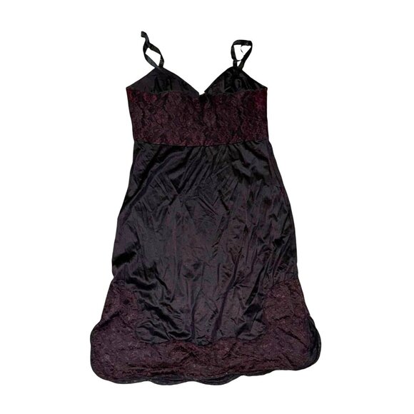 Vintage Black & Red Lace Slip Dress - Picture 6 of 7